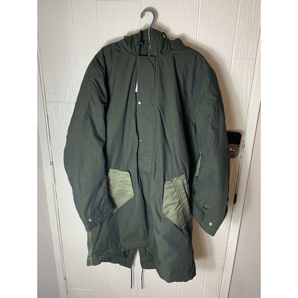 Nike Reversible Therma-Fit Sideline Parka Coat Green Jacket DD6775-355 Men large